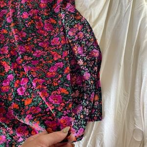 Floral split thigh skirt